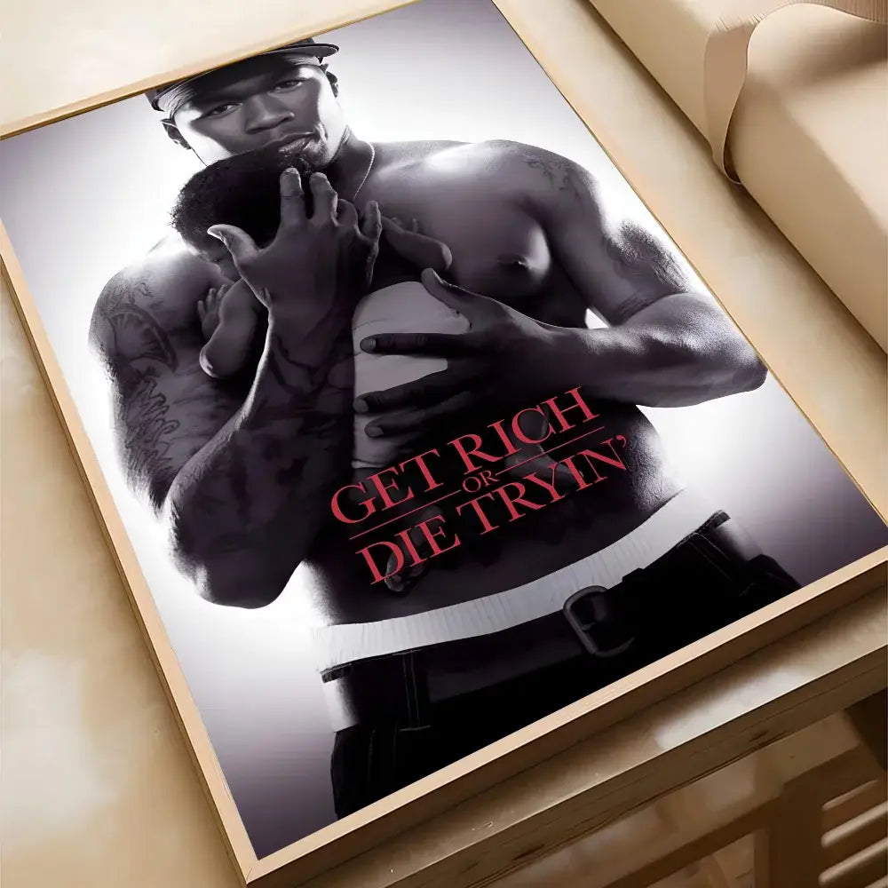 50 Cent American Hit Pop Hip Hop Rapper Music Poster Poster Paper Print Home Living Room Bedroom Entrance Bar Cafe Art Painting
