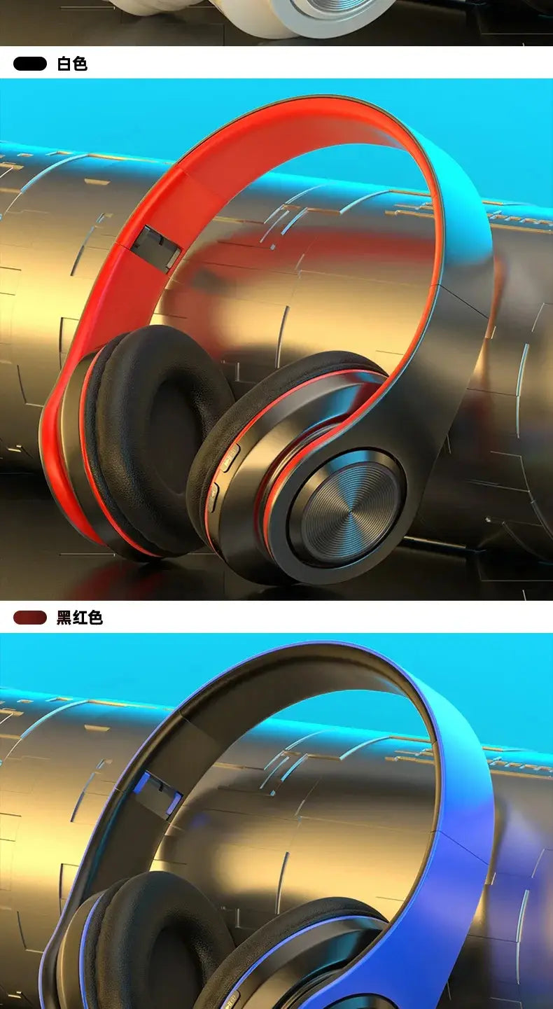 Bluetooth Headphones RGB Lighting Noise Cancellation Foldable Headsets Over Ear Stereo HIFI Sports Headset TF Music Player B39
