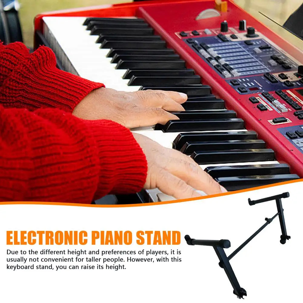 Double Keyboard Stand X Shaped Digital Piano Display Holder Sturdy Musical Performance Rack With Locking Straps Heavy Duty