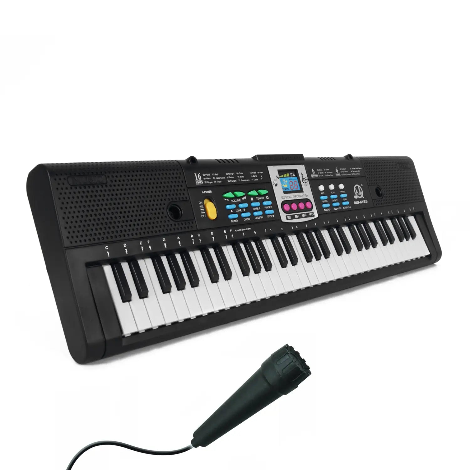 61 Keys Digital Music Electronic Keyboard Kids Electric Piano for Piano Student with Microphone Function Musical Instrument