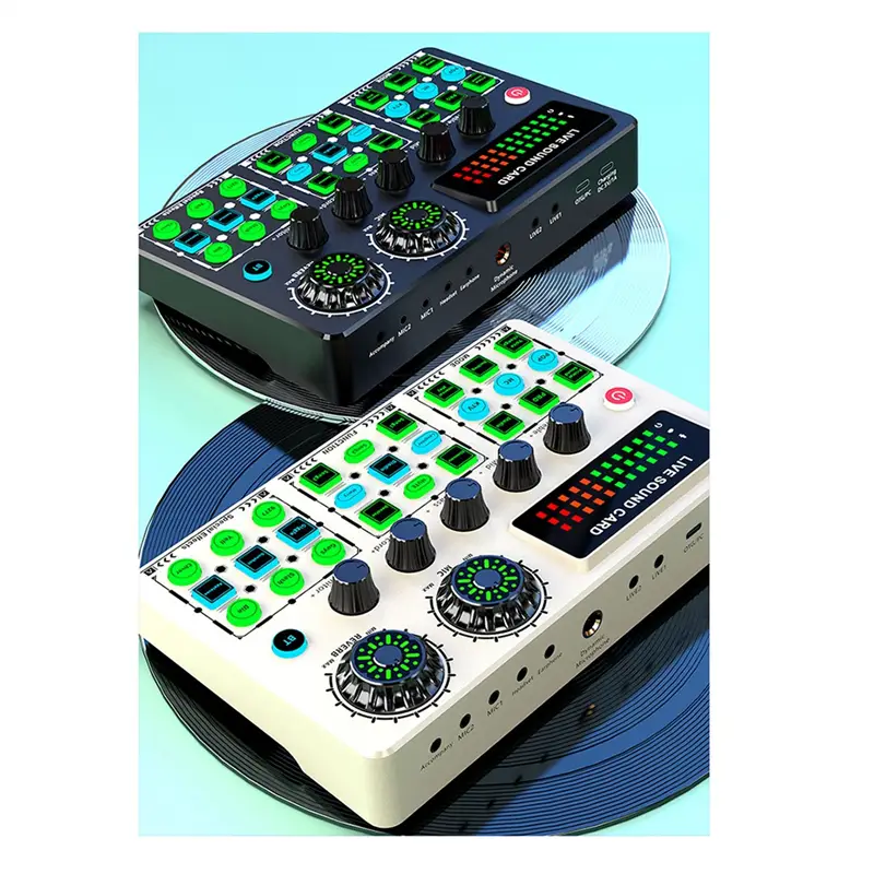 A06F-Dedicated Sound Card V99 Live Mobile Karaoke Recording Singing Computer Podcast Sound Card Mixer Equipment