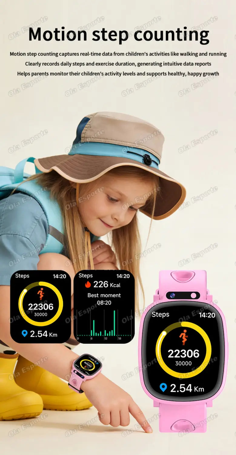 Kids Smartwatch HD Camera Video Recording Study Cards Flashlight 18 Games Calculator Customize Watch Face Birthday Gift Boy Girl
