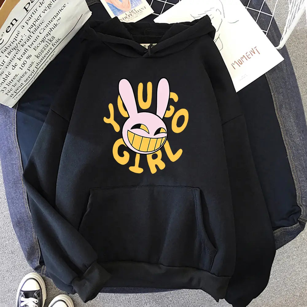 YOU GO GIRL Digital Circus Jax Hoodie Fashion Women Harajuku Funny Cute Rabbit Hoodie Unisex Cartoon Vintage Pullover Sweatshirt