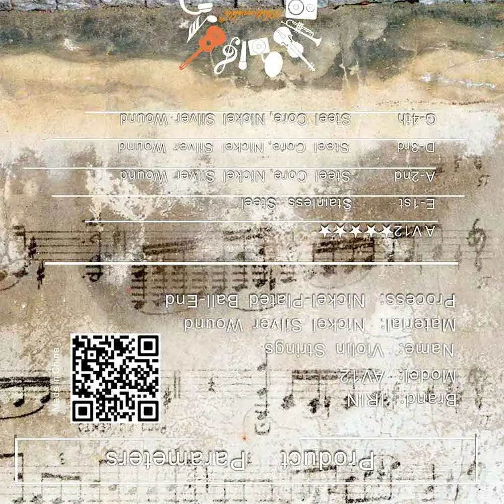 Professional Violin Strings (E-A-D-G) Nickel Silver Wound for 4/4 3/4 1/2 1/4 Violin Musical Instrument Parts & Accessories
