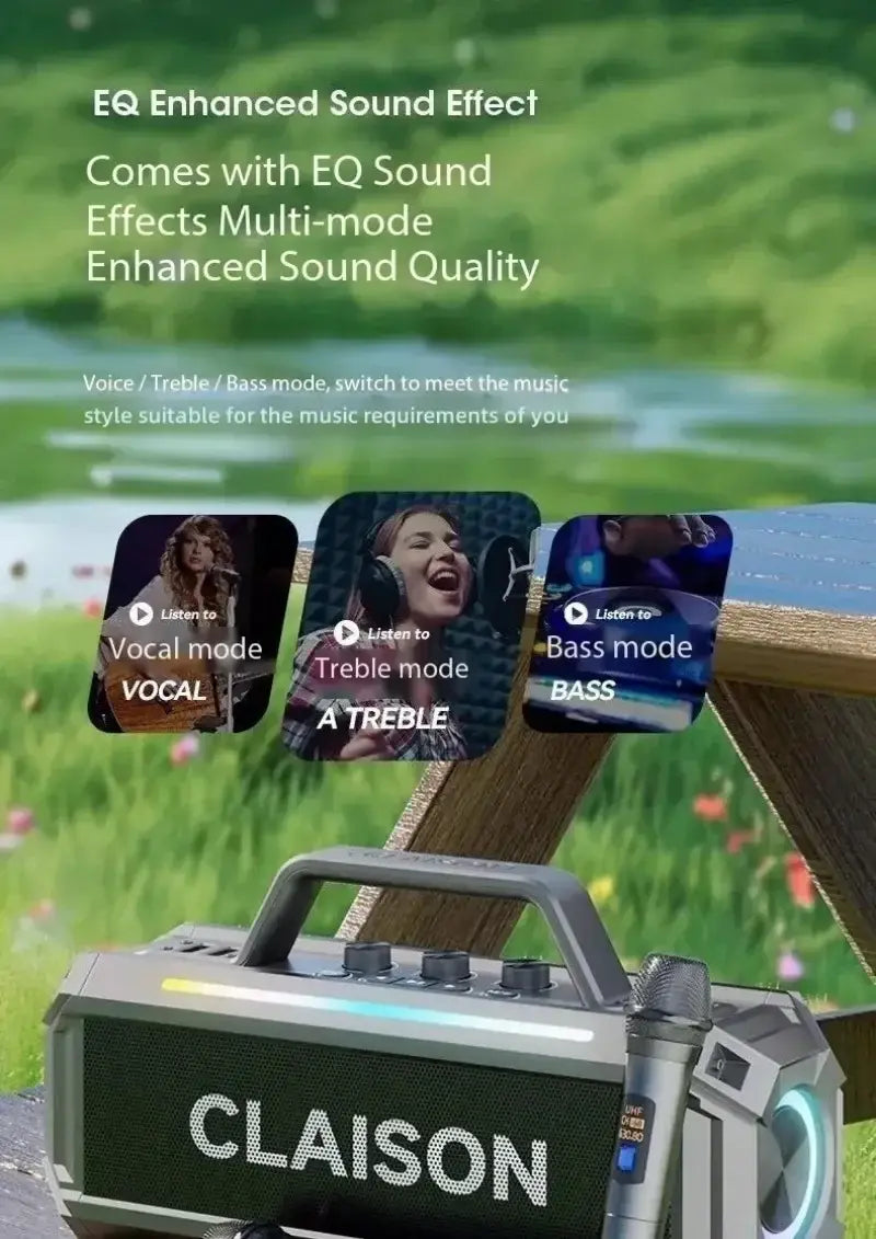 300W High-power Bluetooth Speaker Outdoor Waterproof Sound Box Portable Subwoofer 3D Stereo Reverberation System