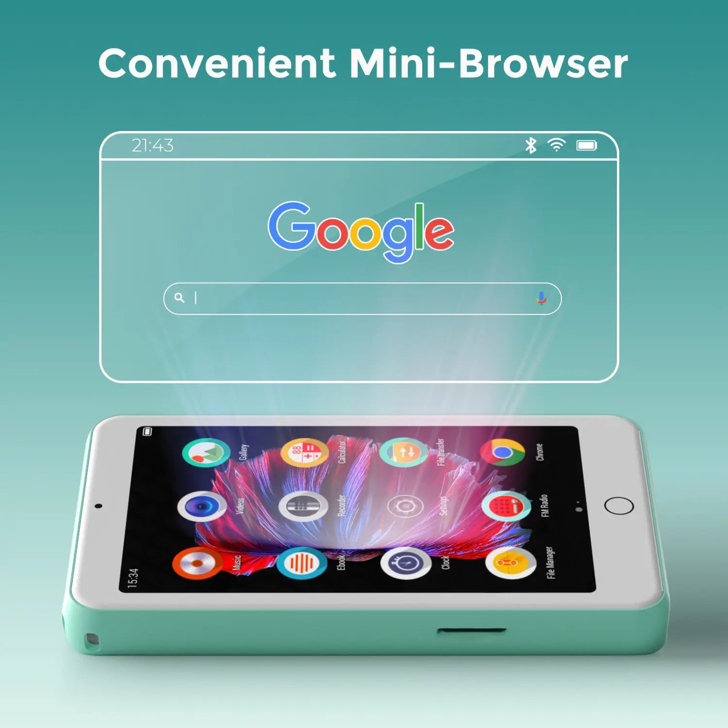 mp3 player bluetooth and wifi MP3/MP4 music player with video speakers FM radio eBooks capacity up to 512 GB