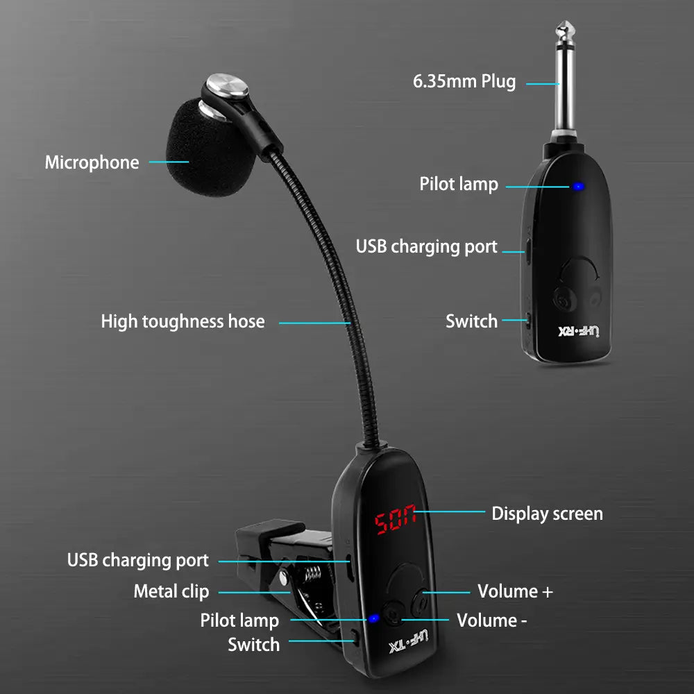 Sax trumpet trombone special wireless microphone musical instrument pickup amplifier performance outdoor performance microphone