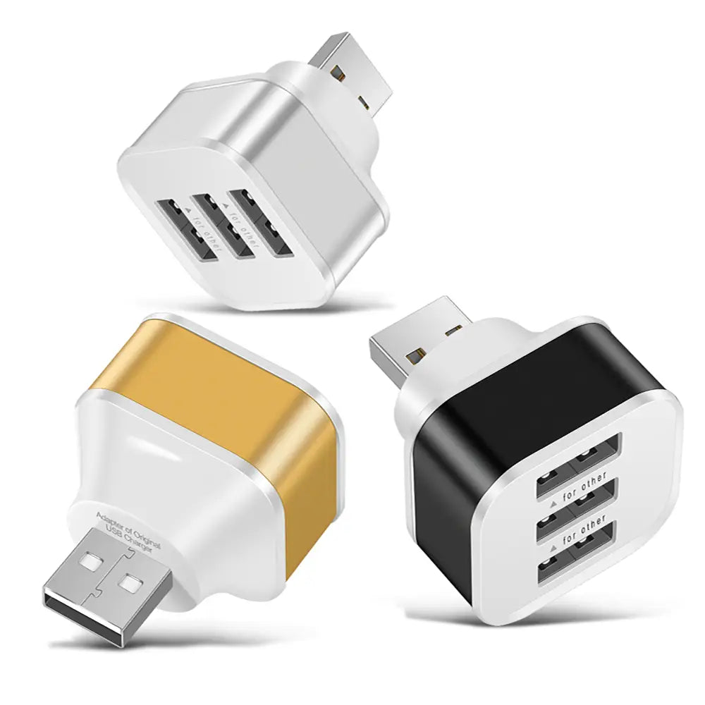 3 Port USB Extender USB2.0 HUB Quick Charge USB Splitter Multiple Interface Car USB Expander Phone Tablet Laptop Charger Adapter