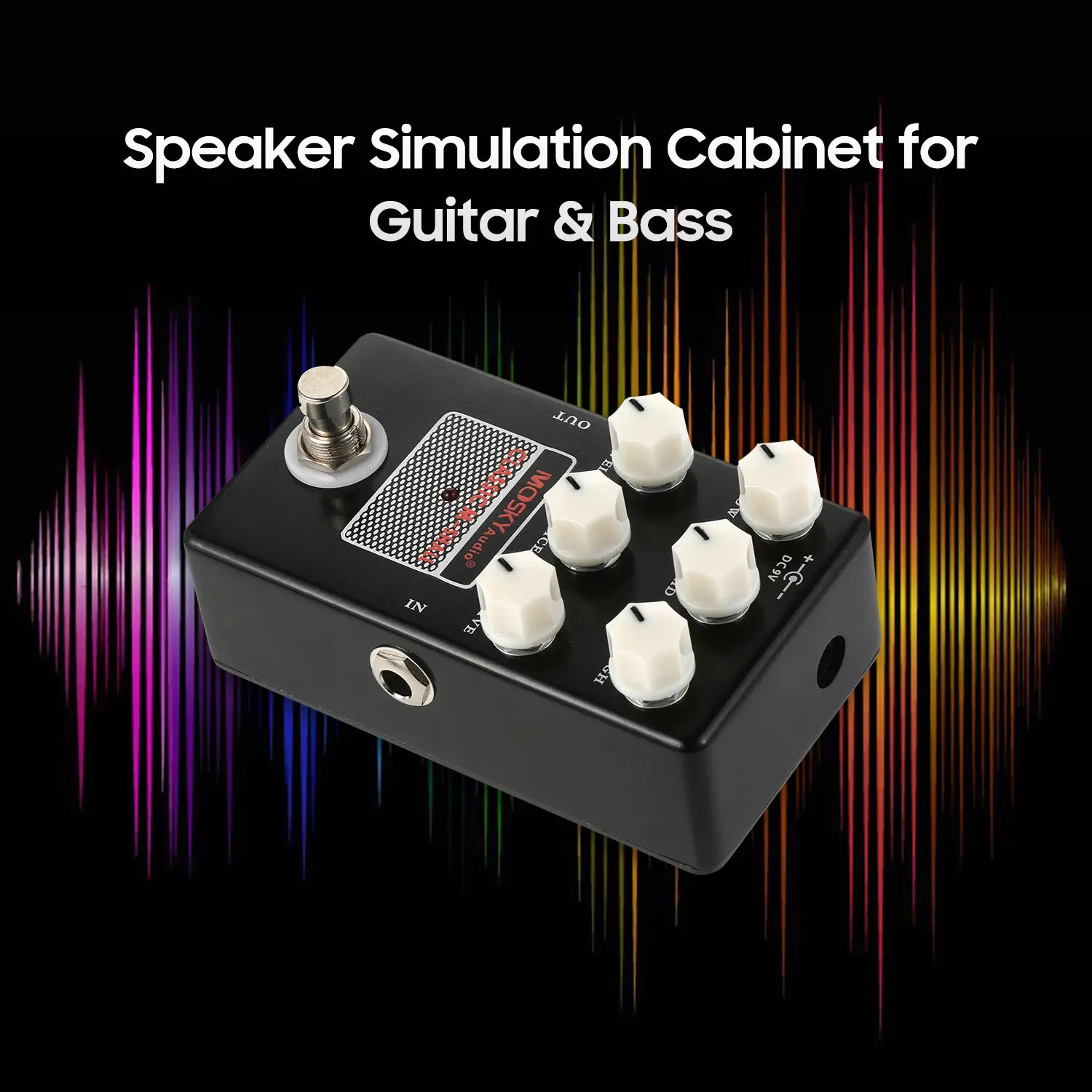 Mosky Classic M-Shall Amp Simulator Guitar Pedal - 3-Band Active EQ,Speaker Simulation,Drive/Level/Voice Control for Guitar/Bass