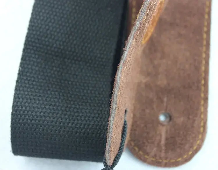 1pcs Guitar Cowhide Head Cotton Strap Electric Guitar Folk Acoustic Guitar Universal Musical Instrument Carrying Accessories
