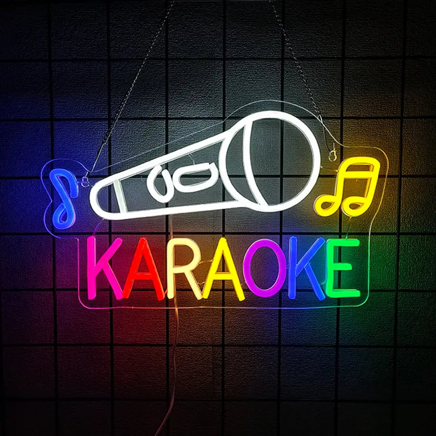 Karaoke Party Neon Sign For Wall Decor,Led Neon Light For Music Studio Decor,Man Cave,Game Room,Party,Bar,Club,Gift For Friends