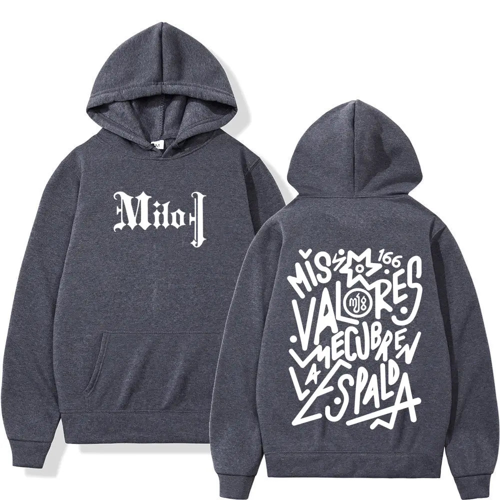 Rapper Milo J Fashion Graphic Hoodie Men Women Vintage Pullover Loose Casual Thick Oversized Gothic Punk Hooded Sweatshirts Top