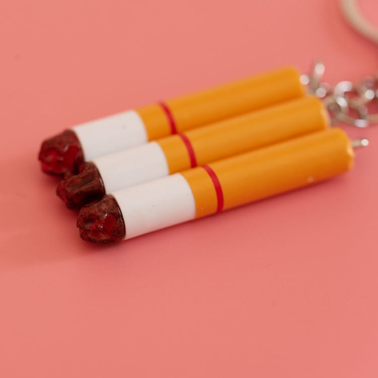 Creative Simulation Pvc Cigarette Key Chain Fashion Cute Bag Pendant Accessories Car Key Ring Keychain Fun Friend Jewelry Gift