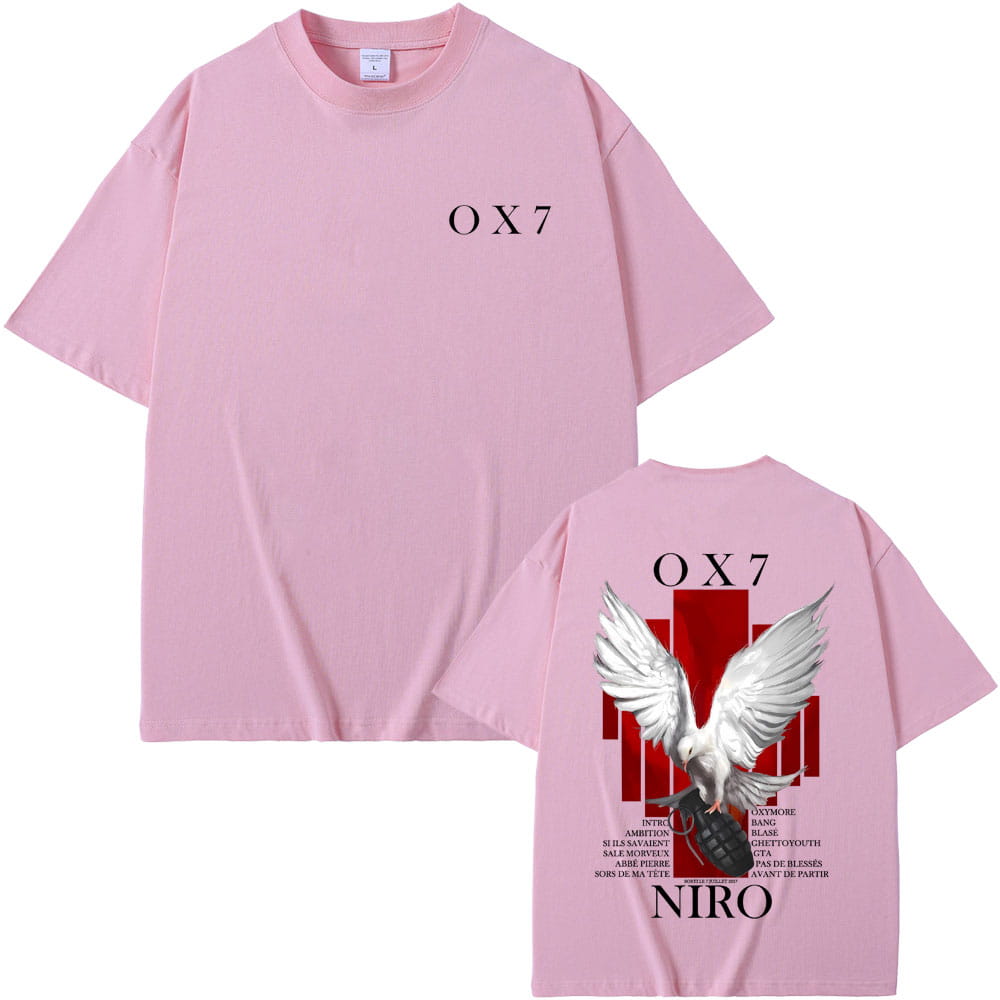 Rapper Niro OX7 Album Graphic T-shirt Men Women Hip Hop Fashion Pop Music T-shirts Male Casual Cotton Vintage T Shirt Streetwear