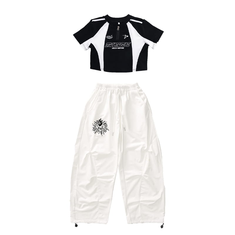 Trendy Design Teenage Child Hiphop Dance Rapper Clothes Young Girl Hip Hop Costume Suit Stage Performance Outfit Kids Streetwear
