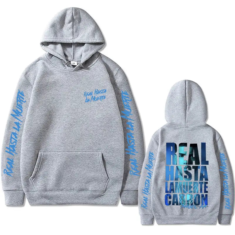 Rapper Anuel AA Hoodie Real Hasta La Muerte Print Sweatshirt Male Fashion Vintage Hoodies Men Women Hip Hop Oversized Streetwear