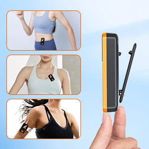 RUIZU X52 Orange MP3 Player Bluetooth Sport with Clip 1.5” TFT Color Display support up to 128GB TF Card FM Radio,Pedometer