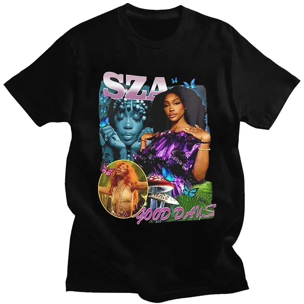 Rapper SZA CTRL X SOS Album Print T Shirt Women Vintage Punk Hip Hop Harajuku Girl’s TShirt Fashion Casual T-Shirt Female Top