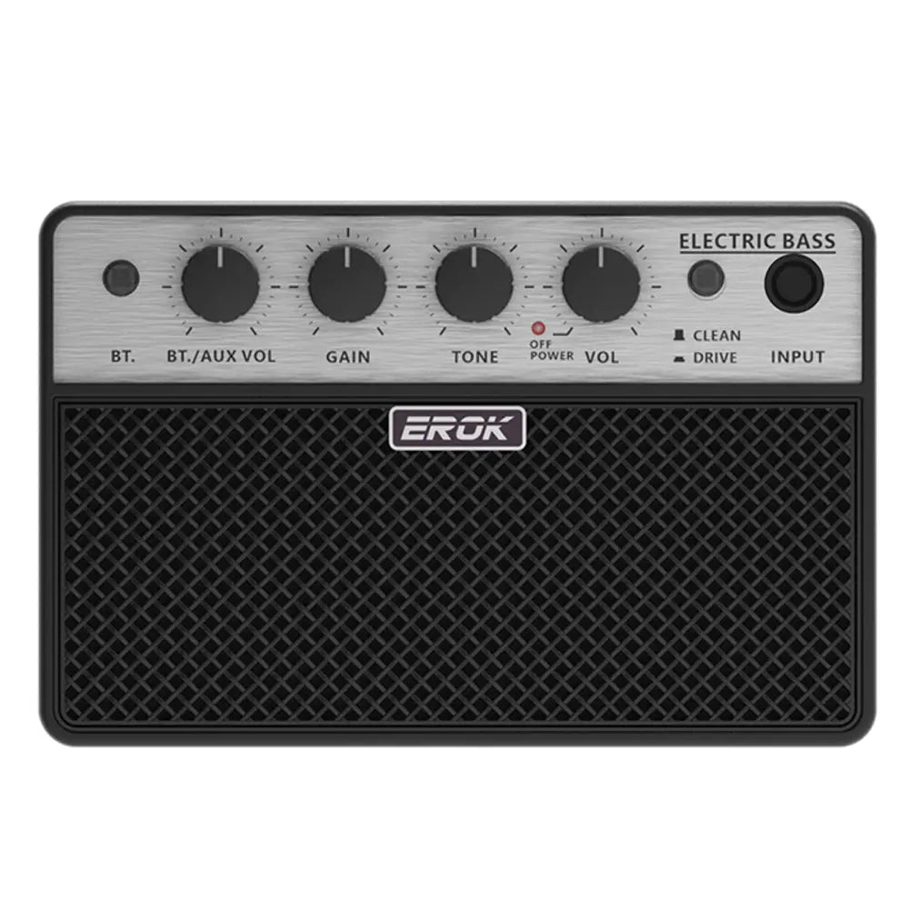 EROK Guitar Portable Amp Bluetooth Electric Guitar Bass Mini Amplifier With Clean/drive Effects Small Speaker Practice Accessory