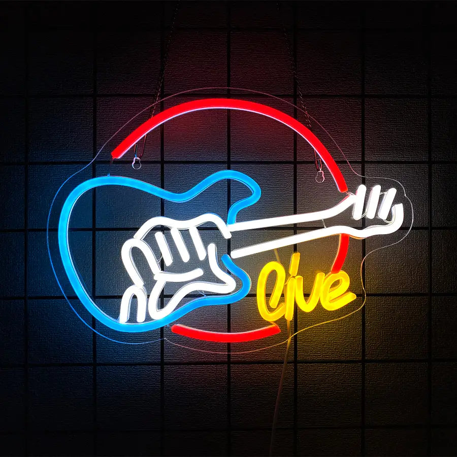 Music Led Neon Sign Musical Instrument Icon 3D Carving Used For Decor Of Rooms Recording Studios Clubs And Music Studios.
