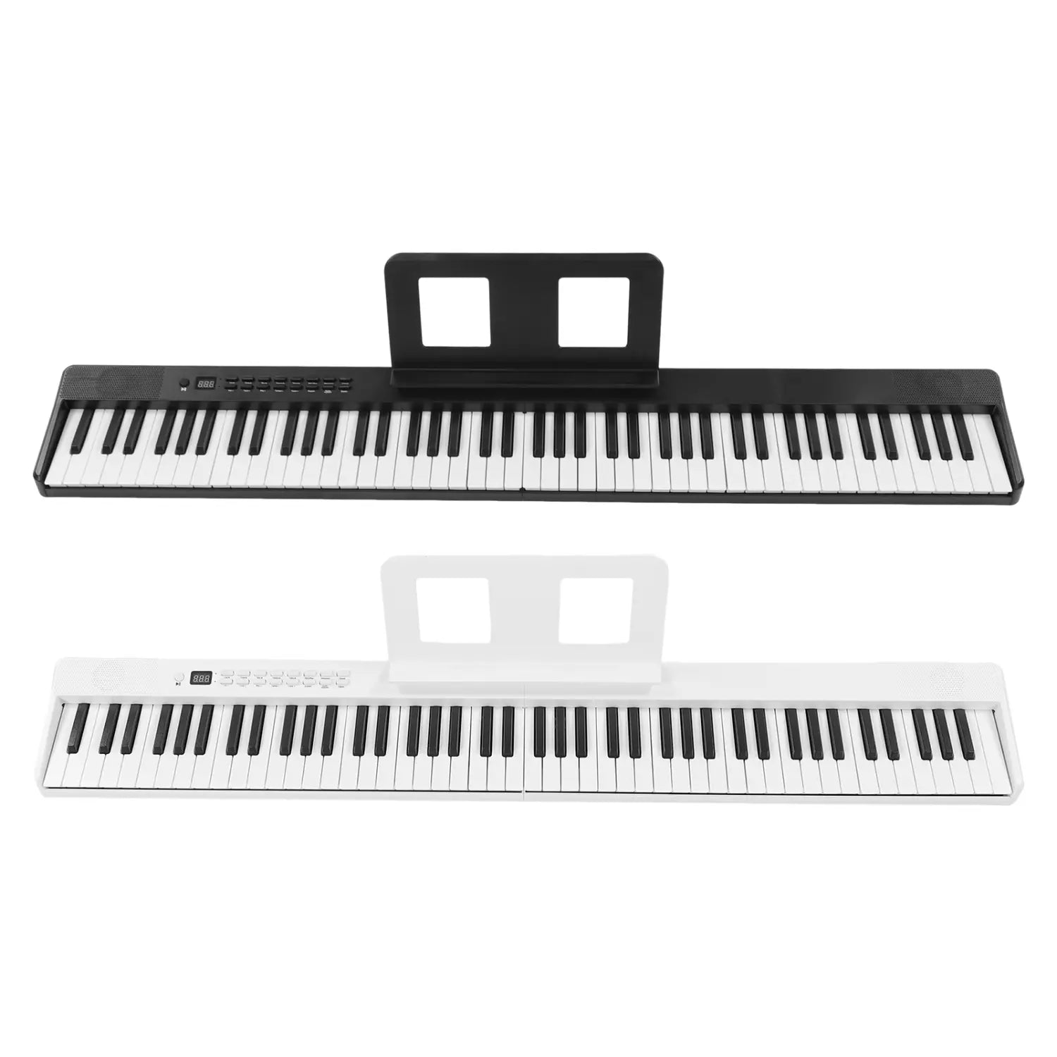 88-Key Foldable Electronic Piano Portable Electric Keyboard MIDI USB BT with Music Stand/Piano Bag/Sustain Pedal for Beginners