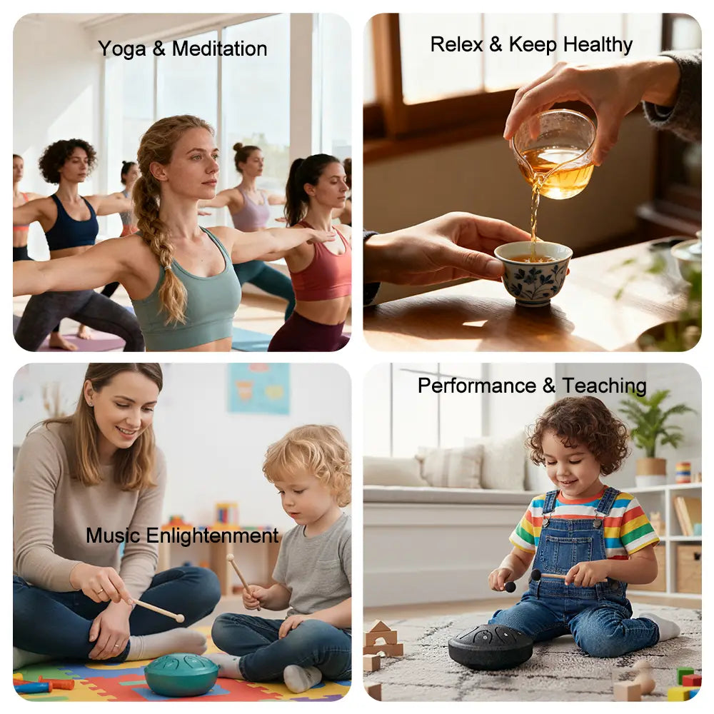 8 Notes Ethereal Drum Steel Tongue Drum Rain Chime Handpan 4.5 Inches Mini Musical Toy Instrument for Kids and Beginner