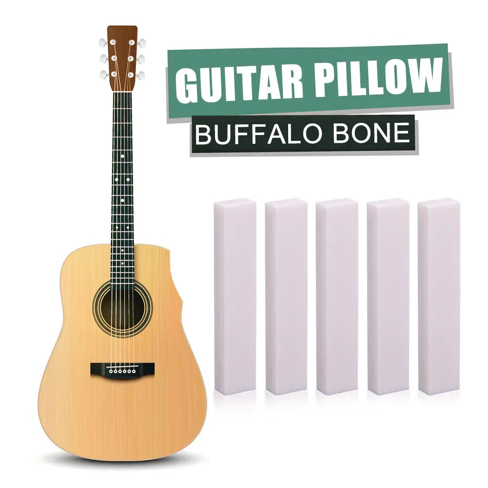 10pcs Guitar Blank Bone Nut Professional Buffalo Bone Guitar Bridge Nuts Replacement Lightweight Durable Musical Instrument Part