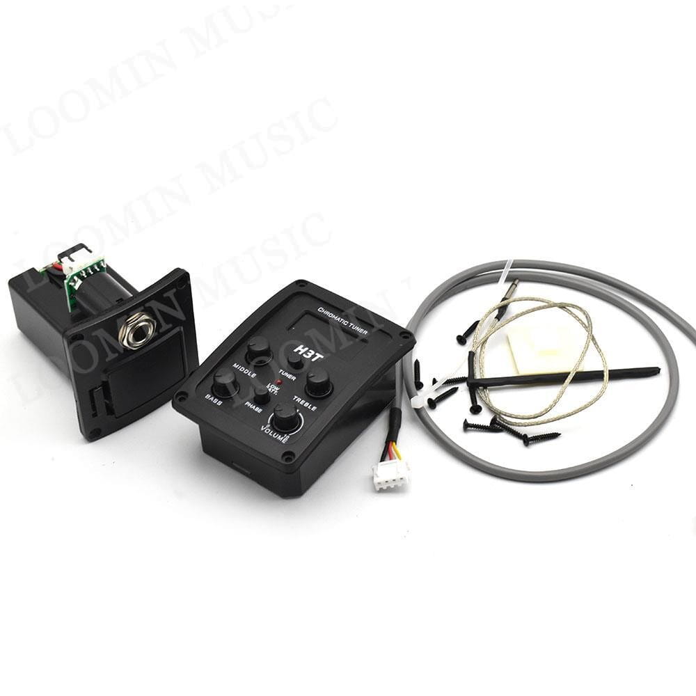 3 Bands Guitar Pickup Folk Guitar Preamp EQ with Tuner for Acoustic Guitar