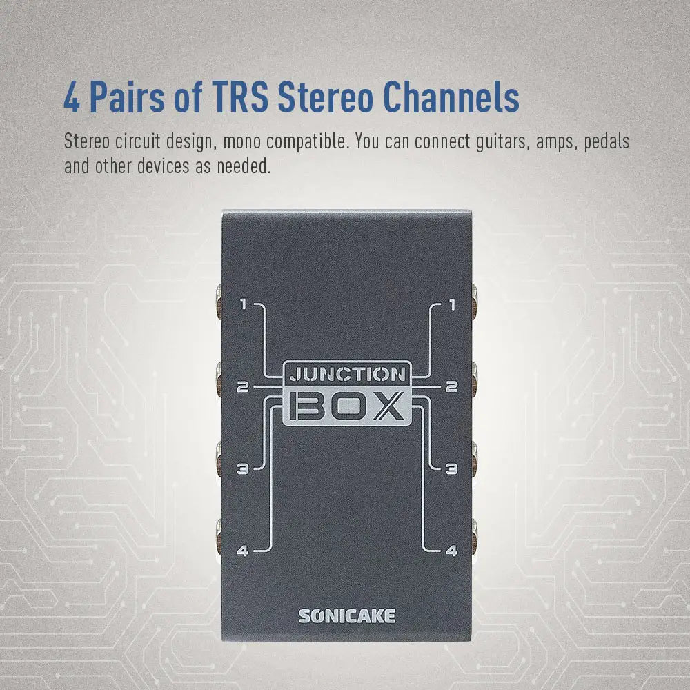 SONICAKE Junction Box Stereo 4-channels Control System Organization LINE for Guitar Bass Pedal Music Instruments