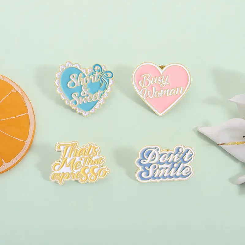 Short And Sweet Enamel Pins Pop Music Singer Don’t Smile Brooches Clothes Lapel Hat Badges Jewelry Accessories Gift For Friends