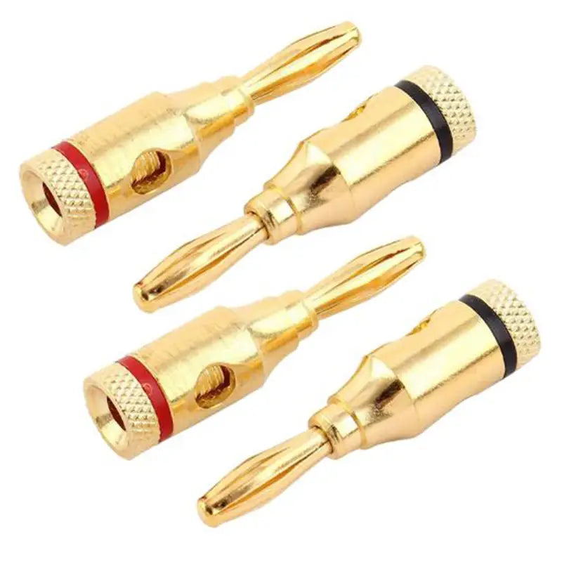 12pcs 24k Gold-Plated Musical Cable Wire Banana Plug Audio Speaker Connector Plated Pin