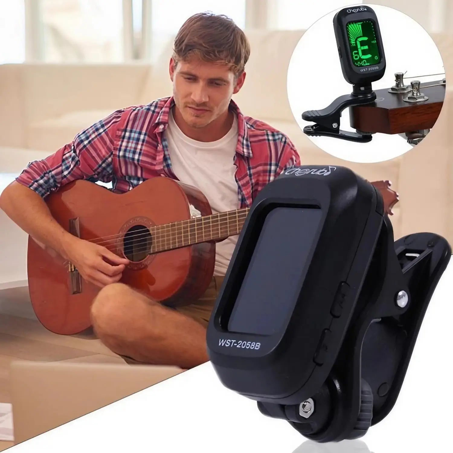 Clip-On Digital Guitar Tuner 360 Degree Rotatable LCD Guitarra Tuner Portable Universal LCD Display Digital Tuner Musical