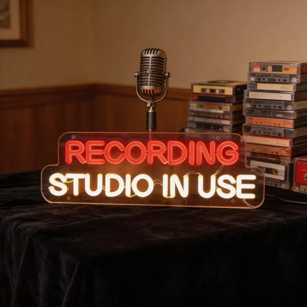 Recording Studio In Use Neon Sign Adjustable LED Letter Neon Light Wall Decor for Music Entertainment Room & Studio Decoration