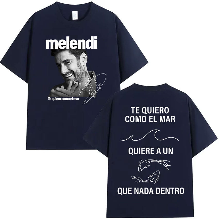 Rapper Melendi Tour Album Graphic T Shirt Men’s Retro High Quality Cotton T-shirts Hip Hop Clothing Oversized T-shirt Streetwear