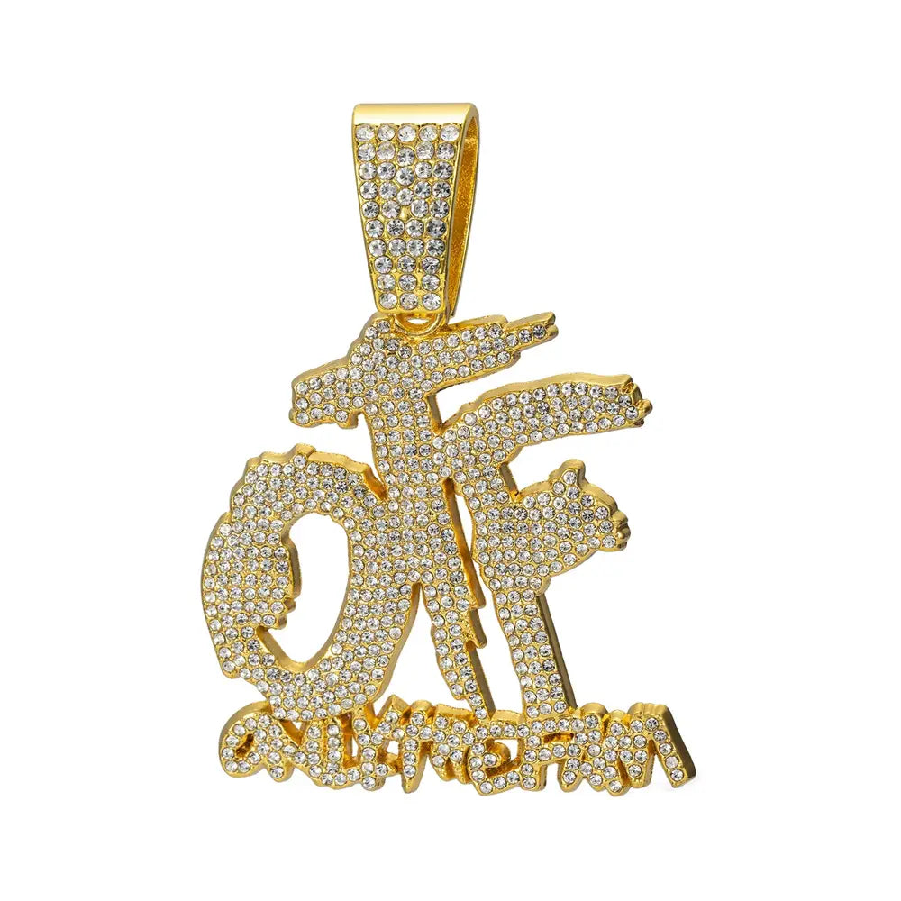 Hip Hop Fashion English Letter OTF Pendant Cuban Chain Necklace Suitable For Daily Wear By Men And Women Rock Party Jewelry