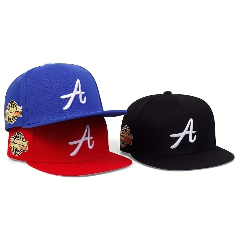 Casual hip-hop punk letter embroidered flat-brimmed baseball cap sun protection and breathable ideal for gift-giving