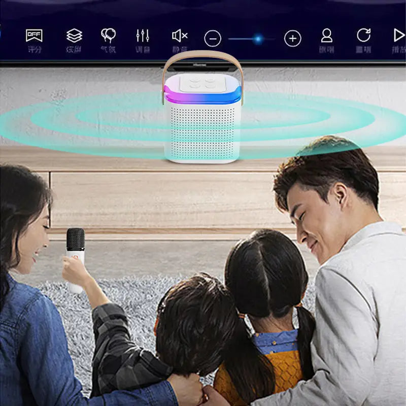 New Wireless Microphone Karaoke Machine Portable Bluetooth 5.3 PA Speaker System MP3 Player Karaoke Machine For Kids Adults Home