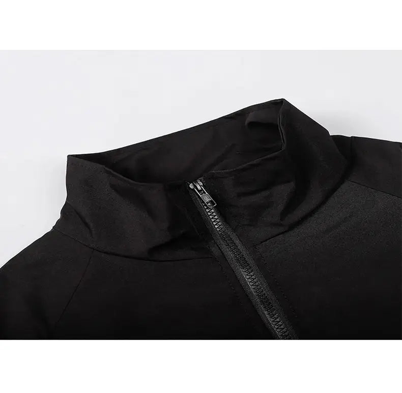 Reflective Striped Jacket Windbreaker Coat 2024 Men Hip Hop Streetwear Zipper Up Jacket Harajuku Thin Coats Sports Black Blue