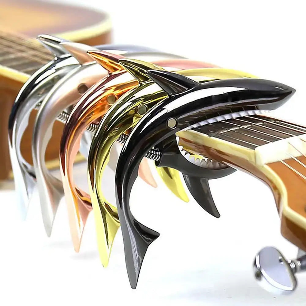 High Quality Zinc Alloy Metal Shark Guitar Capo Acoustic Electric Guitar Capo Quick Change Clip Bass Bridge Guitar Accessories