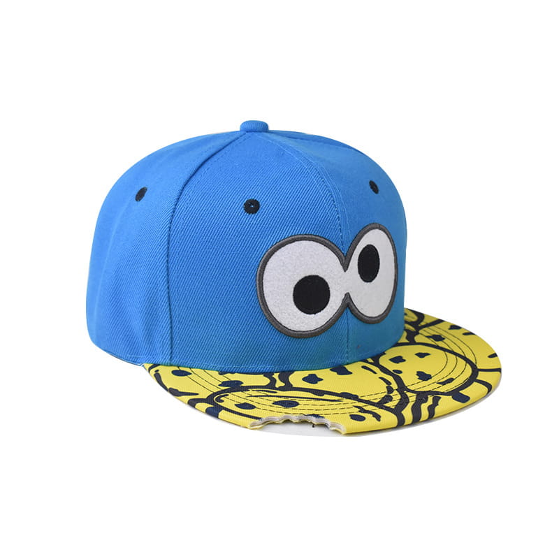 Hip-hop cap Flat hat Big eyes cute Embroidery pattern Cartoon Fashion Flat brim hat Sport cap Hip Hop Fitted Cap Youth tide cap