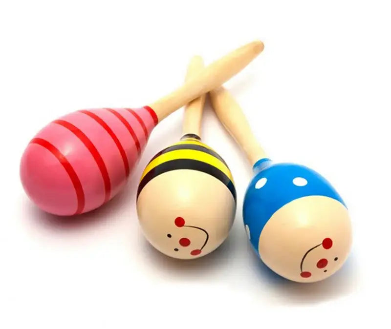 Large Montessori Baby Toy Wooden Colorful Musical Instrument Rattle Shaker Sand Hammer Bell Kids Children Early Learning Toys