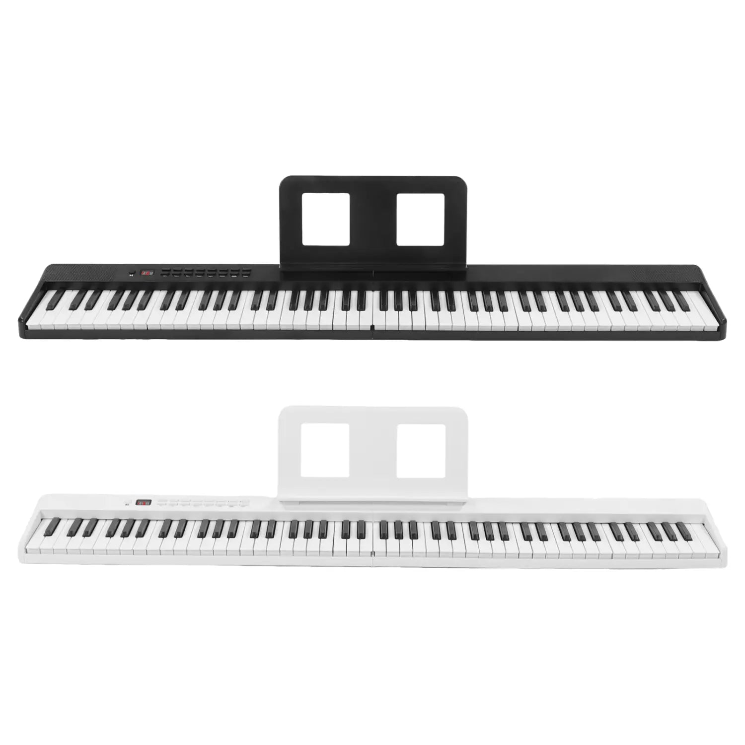 88-Key Foldable Electronic Piano Portable Electric Keyboard MIDI USB BT with Music Stand/Piano Bag/Sustain Pedal for Beginners