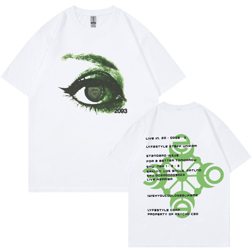 Yeat Lyfestyle 2093 Eye Print T-Shirt Album Merch Tide T-Shirt Unisex Tshirts Aesthetic Classic Men’s Summer Casual Y2K Clothing