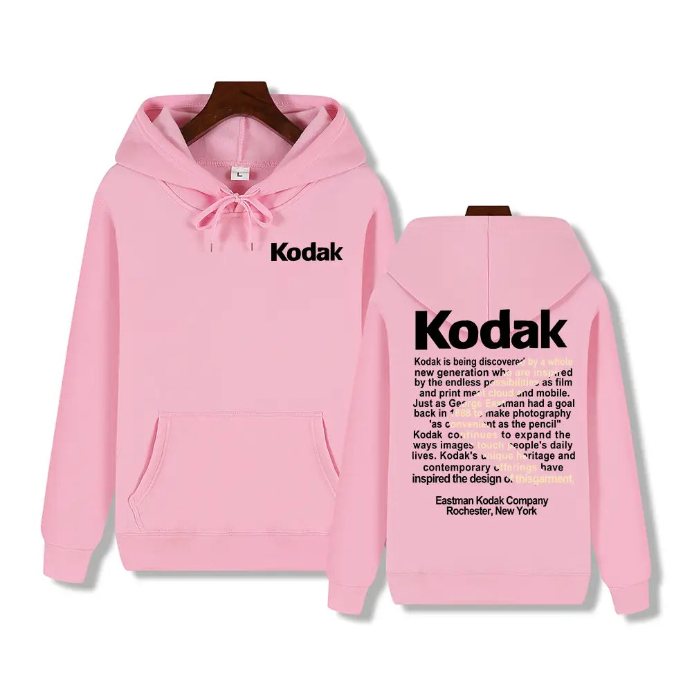 Kodak Brand New Retro Trend Y2K Print Fashion Men‘s Sportswear Autumn Winter Daily Street Casual Comfortable Loose Sports Hoodie