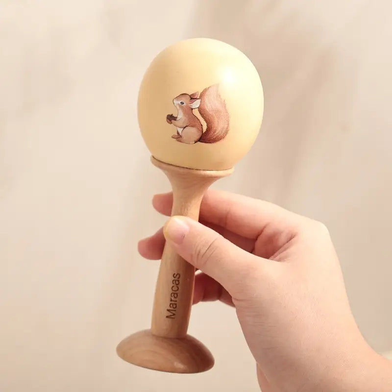 Baby Rattle Toy 0-12 Months Musical Instrument Wooden Montessori Toys Cartoon Animal Xylophone Baby Educational Toy Kid‘s Gift