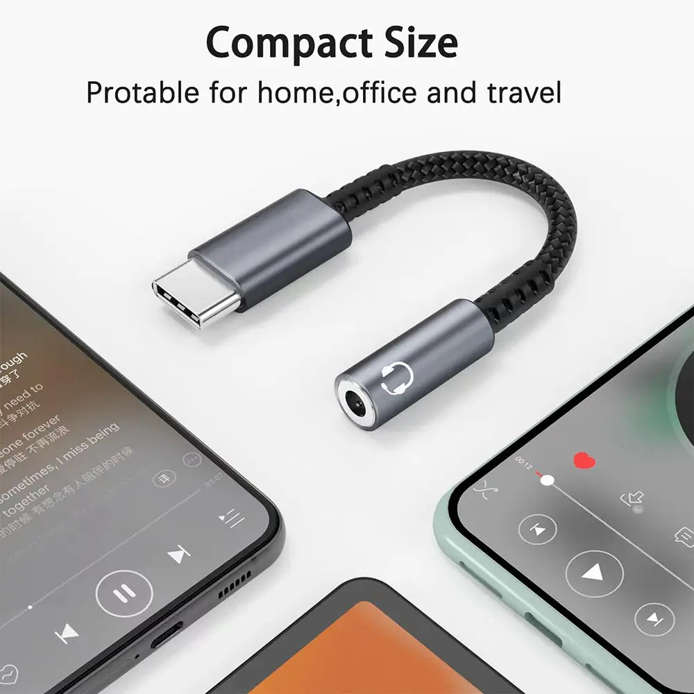 Type C 3.5 Aux Jack Audio Cable USB Type C To 3.5mm Audio Adapter Earphone Wire Converter For iPhone 15 Samsung Galaxy S24 S23