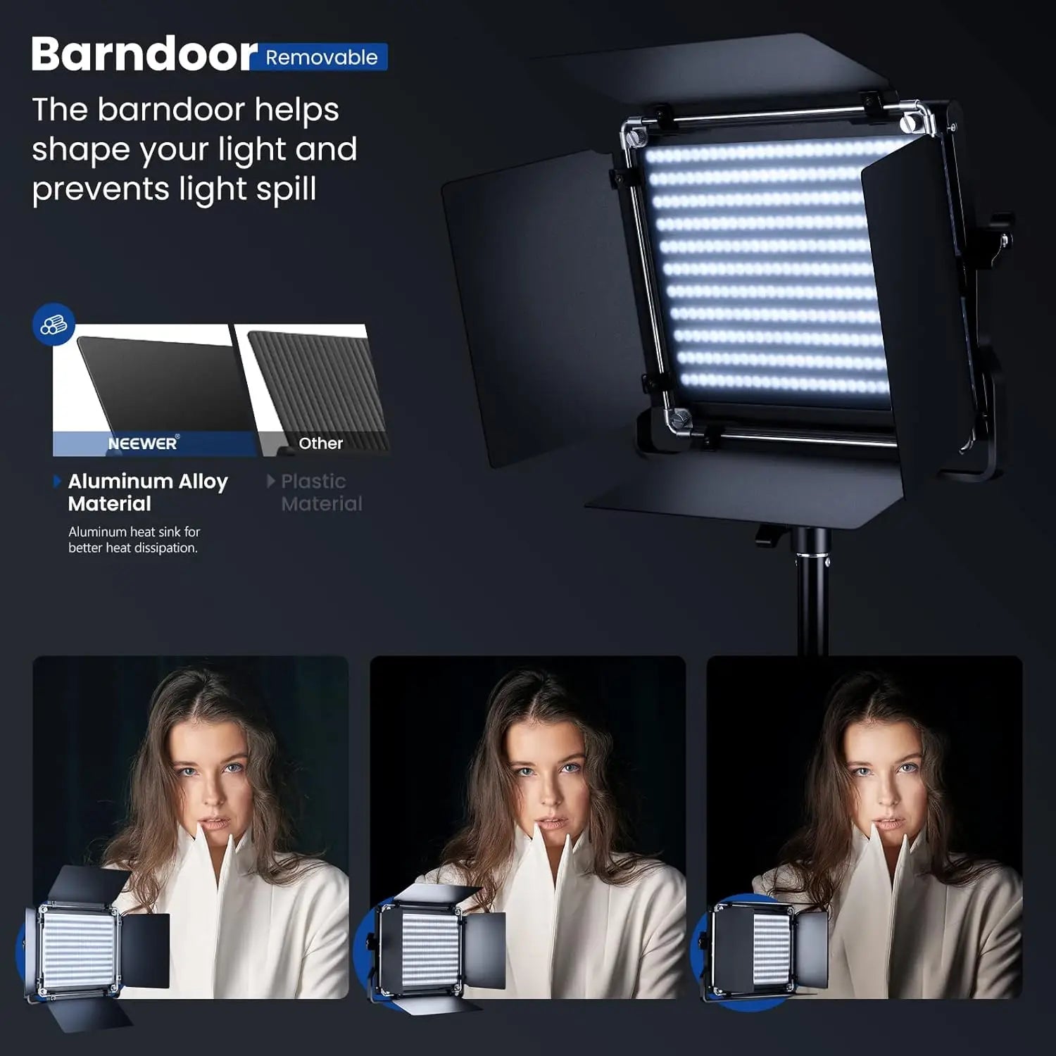 2-Pack Bi-Color 660 LED Video Light Kit with Stands Dimmable 3200-5600K CRI 96+ Studio Photography & Recording