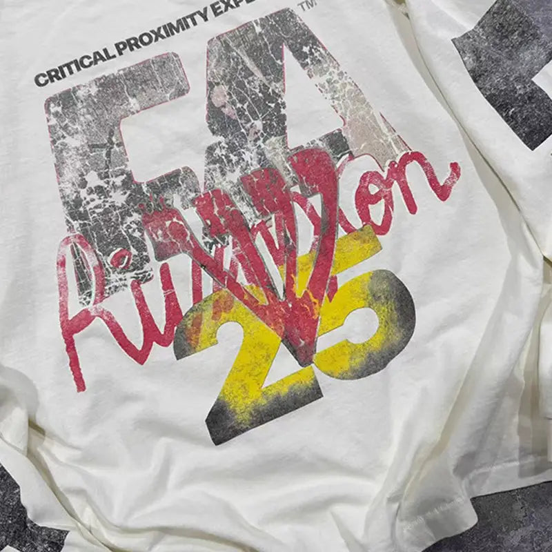 Hip Hop Letters Logo Graphics Print RRR123 Long Sleeve T Shirt Men Women Top Quality Cotton Oversized Vintage Black T-Shirt