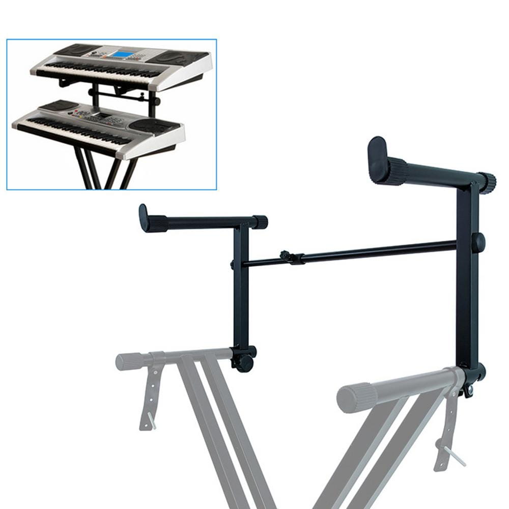 Double Keyboard Stand X Shaped Digital Piano Display Holder Sturdy Musical Performance Rack With Locking Straps Heavy Duty