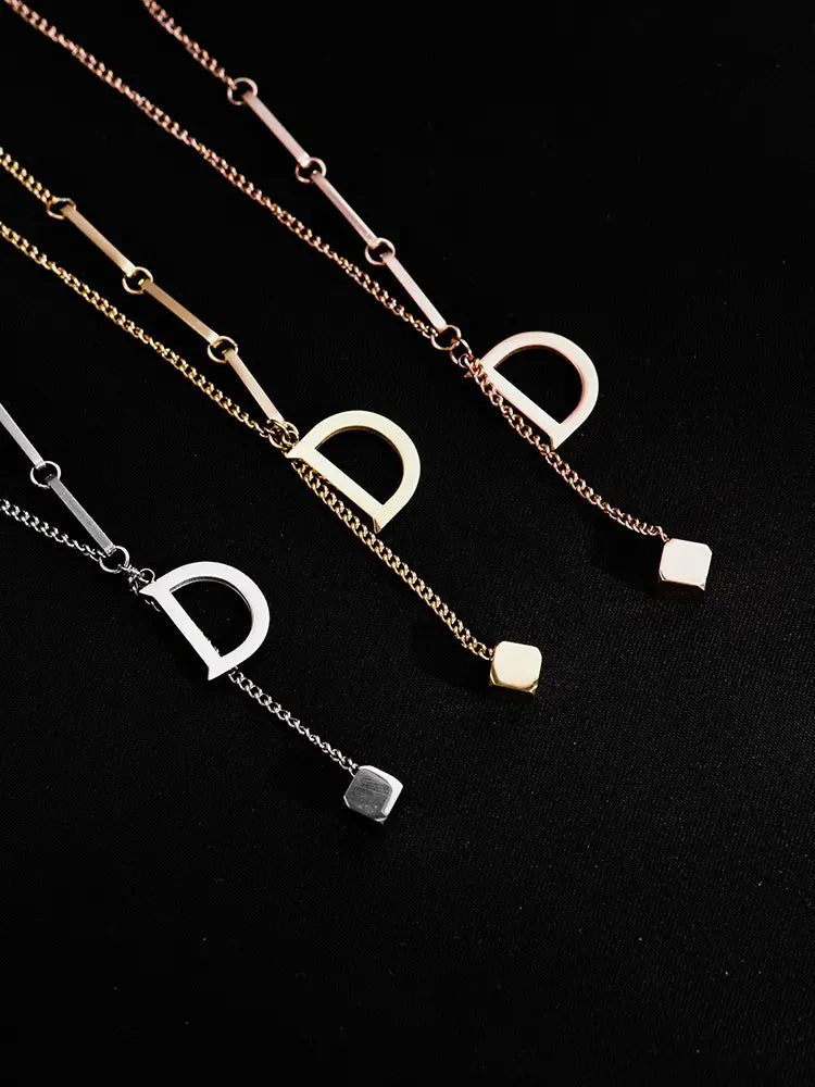 Fashion Letter Good Luck Butterfly Titanium Steel Choker Necklace For Woman Gothic Jewelry Hip Hop Party Sexy Clavicle Chain